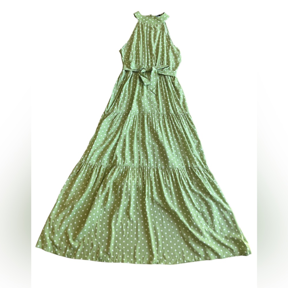 NWT Cori Lane Green and White Polka Dot Dress Size XL